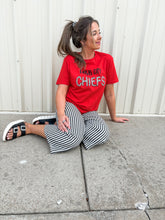 Load image into Gallery viewer, set on stripe pants - black