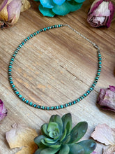 Load image into Gallery viewer, 14” Turquoise Heishi Choker – Sterling Silver Pearls