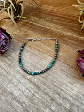 Load image into Gallery viewer, African Turquoise & Sterling Silver Pearl Bracelet – 3mm