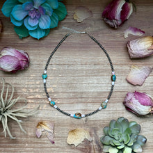 Load image into Gallery viewer, 15” Pink Conch & Turquoise Necklace – Sterling Silver