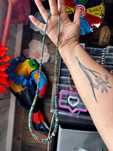 Load image into Gallery viewer, 26” Dark Blue Rondelle Turquoise & Spiny Oyster Necklace