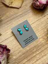 Load image into Gallery viewer, Sterling Silver Kingman Turquoise Stud Earrings