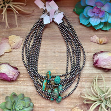 Load image into Gallery viewer, 16” Green & Brown Turquoise Necklace – Sterling Silver