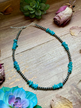 Load image into Gallery viewer, 16” Light Blue Turquoise Chip Necklace