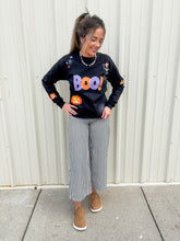 Load image into Gallery viewer, set on stripe pants - black