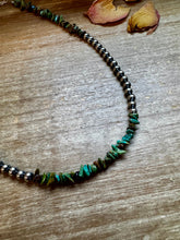 Load image into Gallery viewer, Sterling Silver Pearl & Turquoise Necklace – 16" + Extender