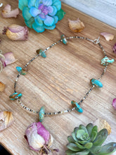 Load image into Gallery viewer, 22” Chunky Turquoise & Dark Brown Shell Heishi Necklace