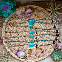 Load image into Gallery viewer, Sterling Silver & Turquoise Choker – 13” + Extender – Handmade In-House by The Bijoux FAB