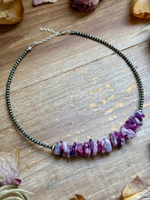 Load image into Gallery viewer, 14.5” Lepidolite Necklace – 3mm Sterling Silver Pearls & Saucers