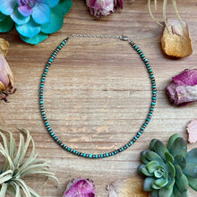 Load image into Gallery viewer, 14” Turquoise Heishi Choker – Sterling Silver Pearls