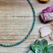 Load image into Gallery viewer, 14” Turquoise Heishi Choker – Sterling Silver Pearls