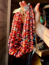 Load image into Gallery viewer, BE BOLD - 22-Inch Spiny Oyster & Wampum Statement Necklace with Sterling Silver Pearls