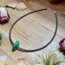 Load image into Gallery viewer, 16” Green & Brown Turquoise Necklace – Sterling Silver