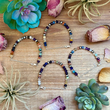 Load image into Gallery viewer, 6.25” Mixed Gemstone Bracelet – 6mm Sterling Silver Pearls