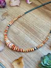 Load image into Gallery viewer, 22” Orange & Turquoise Graduated Necklace