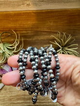 Load image into Gallery viewer, Black Onyx & Sterling Silver Pearl Bracelet – 5mm