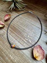 Load image into Gallery viewer, 14-Inch Sterling Silver Pearl & Mojave Bead Choker