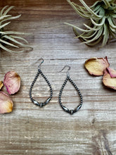 Load image into Gallery viewer, Sterling Silver Pearl & Torpedo Teardrop Earrings