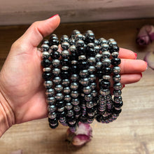 Load image into Gallery viewer, Black Onyx & Sterling Silver Pearl Choker – 14”