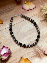 Load image into Gallery viewer, Black Onyx & Sterling Silver Pearl Choker – 14”