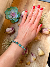 Load image into Gallery viewer, Sterling Silver & Blue Turquoise Nugget Bracelet –