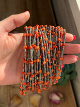 Load image into Gallery viewer, Antique Silver Seed Bead & Dyed Red Coral Choker – 14”