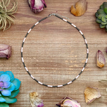 Load image into Gallery viewer, Pink Conch Heishi & 3mm Sterling Silver Pearl Necklace 20 inch