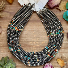 Load image into Gallery viewer, Mixed Turquoise & Spiny Oyster Heishi Necklace – 19”