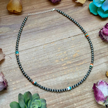 Load image into Gallery viewer, Mixed Turquoise & Spiny Oyster Heishi Necklace – 19”