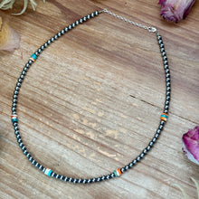 Load image into Gallery viewer, Mixed Turquoise & Spiny Oyster Heishi Necklace – 19”