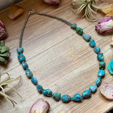 Load image into Gallery viewer, Blue Turquoise Nugget Necklace – Sterling Silver – 24”