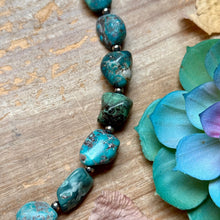 Load image into Gallery viewer, Blue Turquoise Nugget Necklace – Sterling Silver – 24”