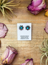 Load image into Gallery viewer, Sterling Silver Kingman Turquoise Stud Earrings