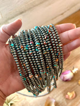 Load image into Gallery viewer, Mohave & Sterling Silver Beaded Necklace – 4 mm Sterling + 6 mm Mohave