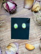 Load image into Gallery viewer, Sterling Silver Palomino Variscite Stud Earrings, Artist Jason Ogg