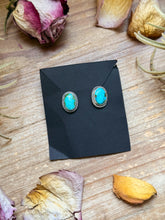Load image into Gallery viewer, Sterling Silver Sonoran Mountain Turquoise Stud Earrings – Handmade by Artist Jason Ogg