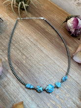 Load image into Gallery viewer, Golden Hills Turquoise & Sterling Silver Pearl Necklace – 16 Inch