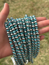 Load image into Gallery viewer, Turquoise Blue Rondelle Necklace – 15” – 8 mm & 10 mm Beads