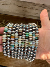 Load image into Gallery viewer, Peruvian Opal &amp; Sterling Silver Pearl Necklace – 8mm – Handmade by The Bijoux FAB – 18"
