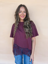 Load image into Gallery viewer, laced in love top - burgundy
