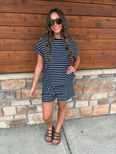Load image into Gallery viewer, navy stripe set
