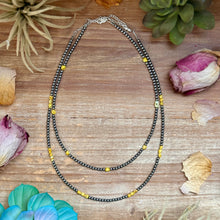 Load image into Gallery viewer, 16.5” Palomino Turquoise Necklace – Sterling Silver Pearls
