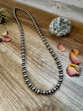 Load image into Gallery viewer, 32 inch Necklace - 8 mm &amp; 5 mm saucer Sterling Silver Pearls
