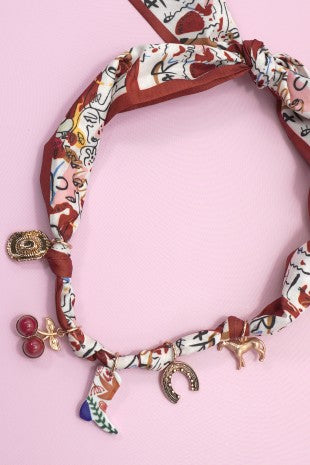 scarf charm necklace - boot