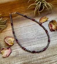 Load image into Gallery viewer, 18-Inch Sterling Silver Pearl Necklace with Deep Purple Spiny Oyster – (5mm)
