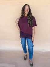 Load image into Gallery viewer, laced in love top - burgundy

