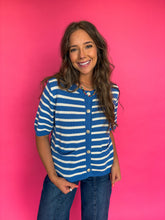 Load image into Gallery viewer, blue stripe sweater top
