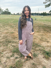 Load image into Gallery viewer, pinstripe overalls - brown
