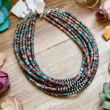 Load image into Gallery viewer, 14” Pink sea sediment Choker – Sterling Silver Pearls
