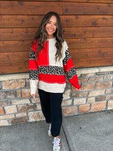Load image into Gallery viewer, leopard oversized patchwork sweatshirt
